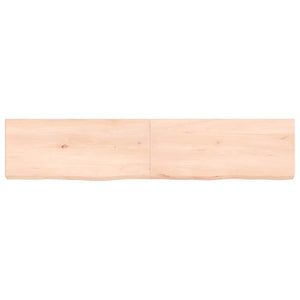 Piano Bagno 140x30x(2-6) cm in Legno Massello Non Trattato 3156050