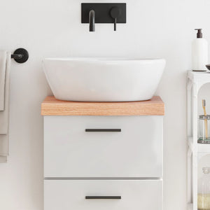 Piano Bagno Marrone 40x30x(2-6) cm Legno Massello Trattatocod mxl 102808