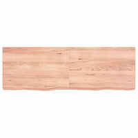 Piano Bagno Marrone 120x40x(2-6) cm Legno Massello Trattato 3156140