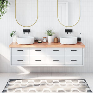 Piano Bagno Marrone 180x40x(2-6) cm Legno Massello Trattatocod mxl 119806