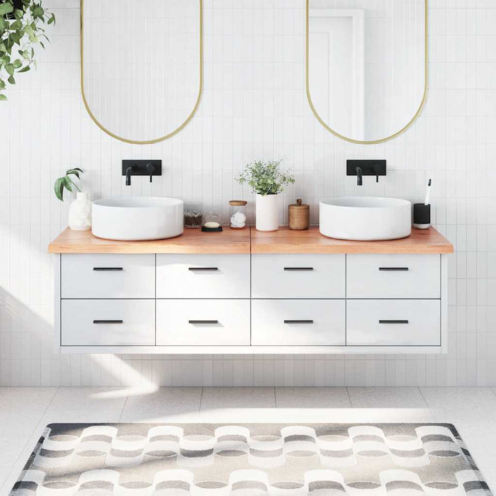 Piano Bagno Marrone 180x60x(2-4) cm Legno Massello Trattato 3156167