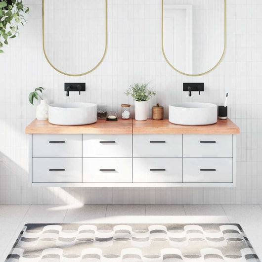 Piano Bagno Marrone 180x60x(2-6) cm Legno Massello Trattato 3156168