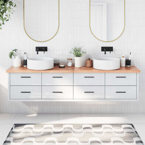 Piano Bagno Marrone 200x30x(2-4) cm Legno Massello Trattato 3156169