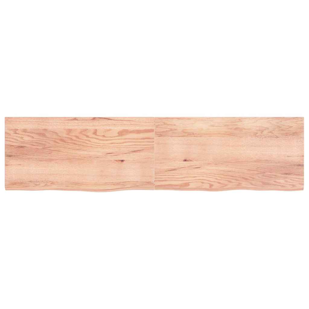 Piano Bagno Marrone 200x50x(2-4) cm Legno Massello Trattato