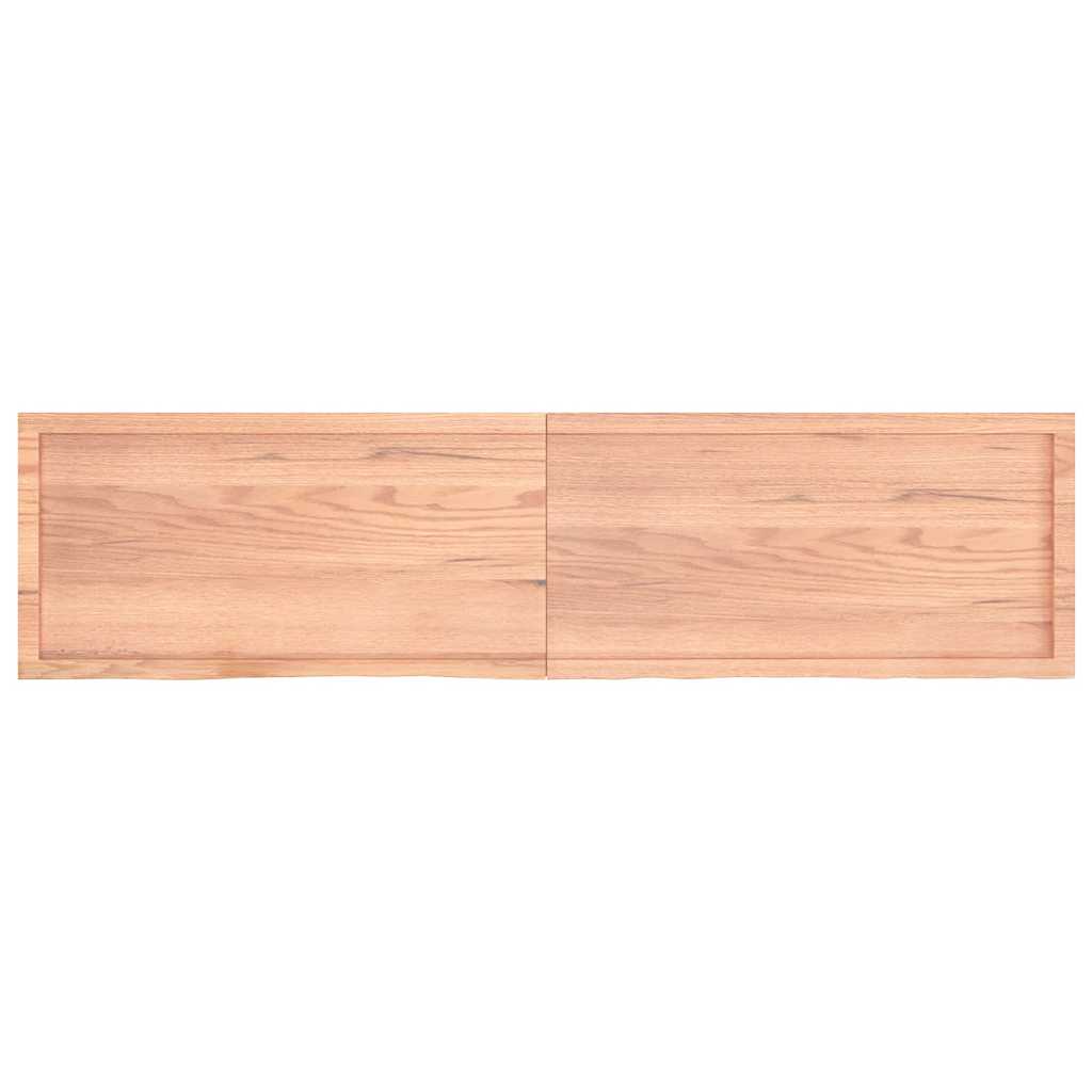 Piano Bagno Marrone 200x50x(2-4) cm Legno Massello Trattato