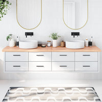 Piano Bagno Marrone 220x50x(2-6) cm Legno Massello Trattato 3156182