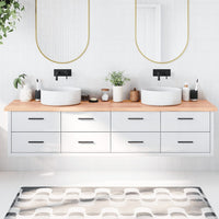 Piano Bagno Marrone 220x60x(2-4) cm Legno Massello Trattatocod mxl 78872