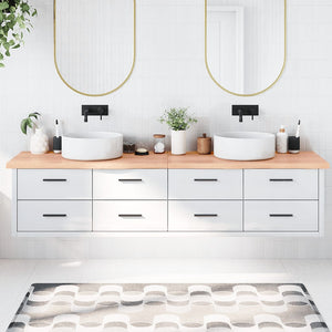 Piano Bagno Marrone 220x60x(2-4) cm Legno Massello Trattatocod mxl 78872