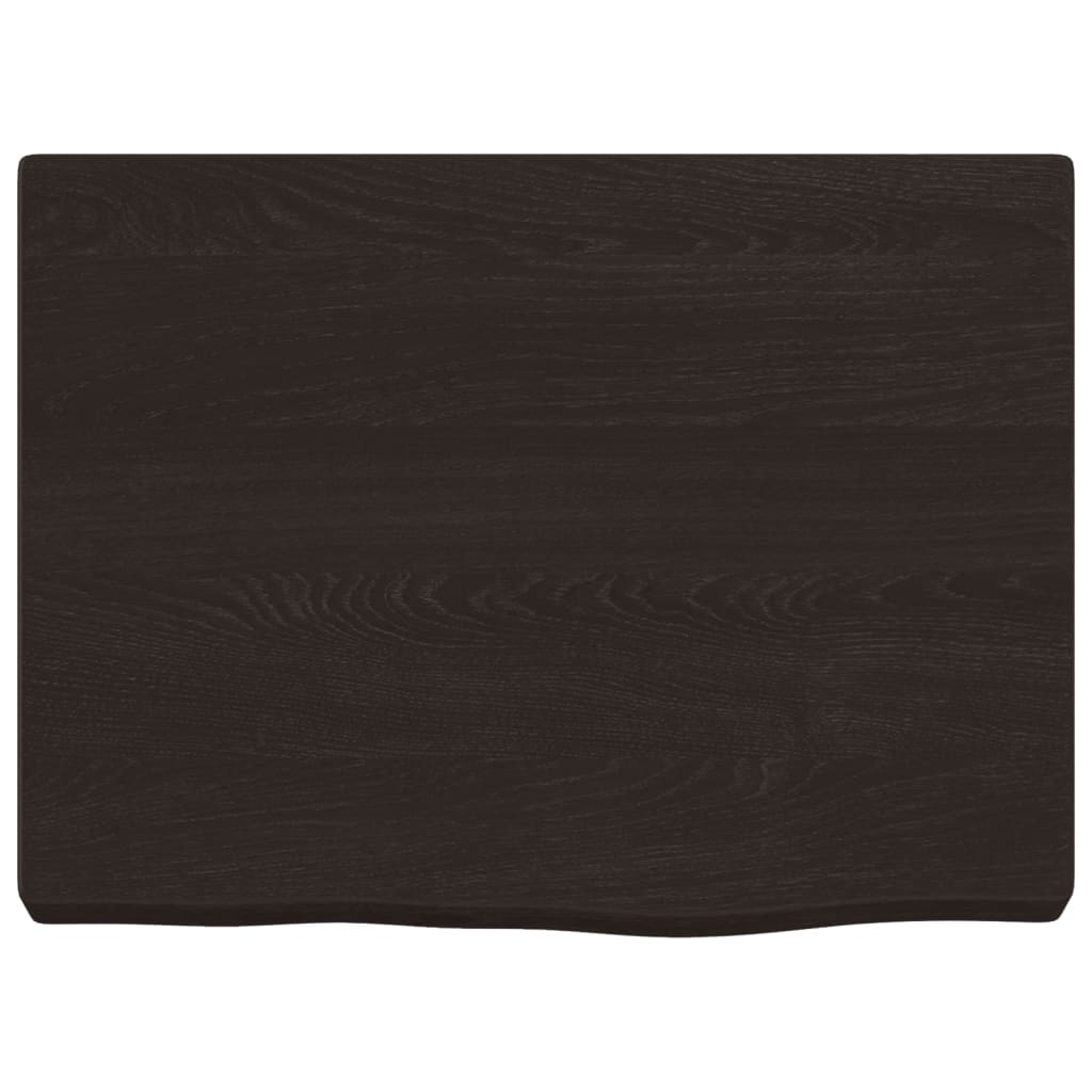 Piano Bagno Marrone Scuro 40x30x(2-4)cm Legno Massello Trattato