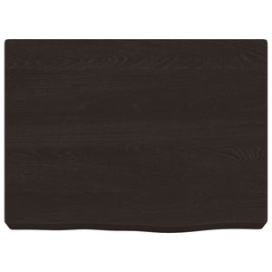 Piano Bagno Marrone Scuro 40x30x(2-6)cm Legno Massello Trattato 3156187