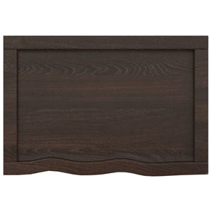 Piano Bagno Marrone Scuro 60x40x(2-4)cm Legno Massello Trattato 3156201
