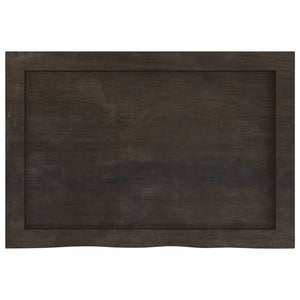 Piano Bagno Marrone Scuro 60x40x(2-6)cm Legno Massello Trattato 3156202