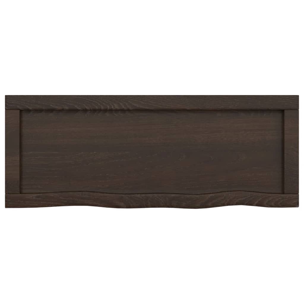 Piano Bagno Marrone Scuro 80x30x(2-6)cm Legno Massello Trattato 3156211