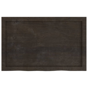 Piano Bagno Marrone Scuro 80x50x(2-4)cm Legno Massello Trattato 3156216