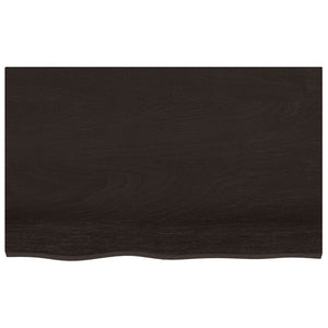 Piano Bagno Marrone Scuro 80x50x(2-6)cm Legno Massello Trattatocod mxl 126801