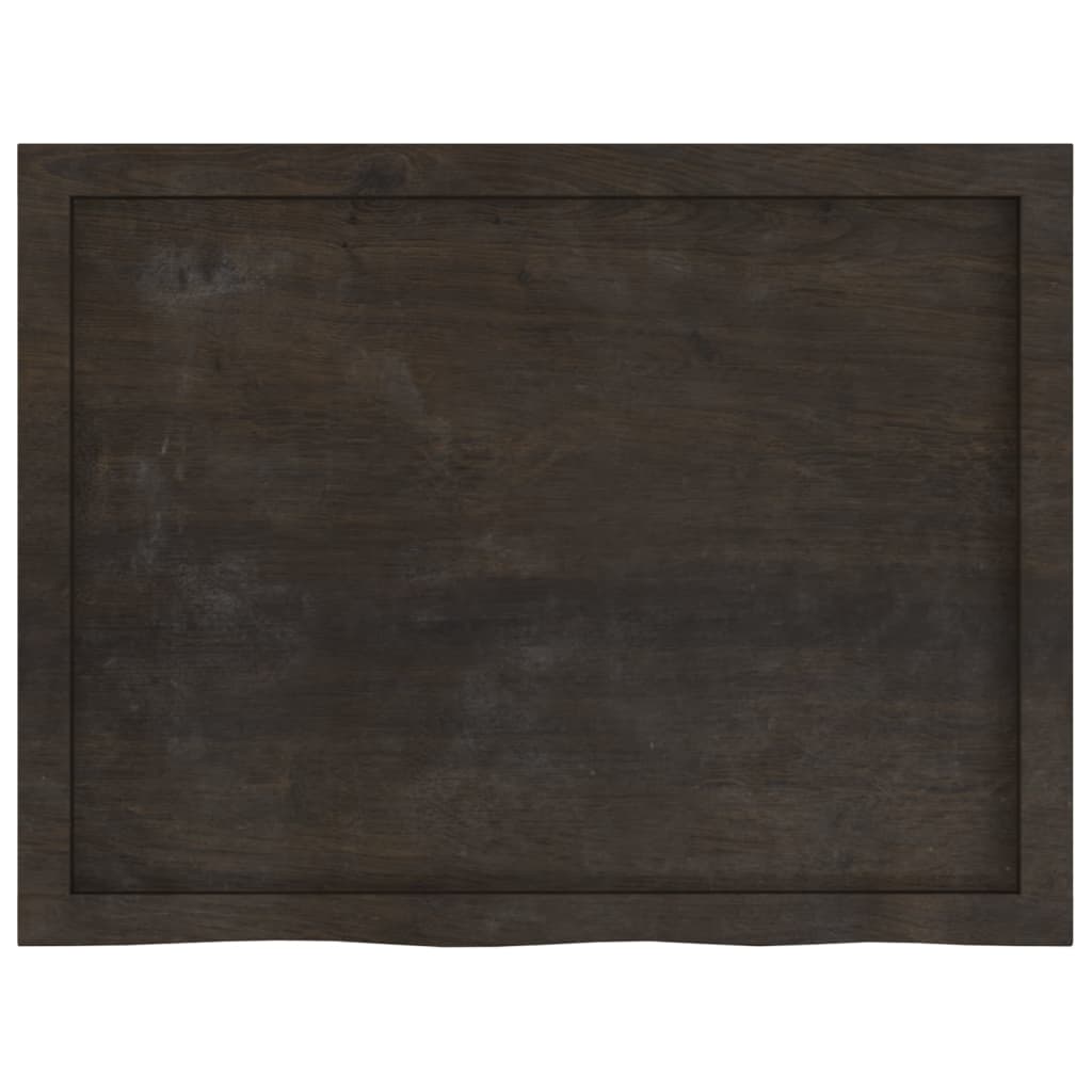 Piano Bagno Marrone Scuro 80x60x(2-4)cm Legno Massello Trattato 3156219