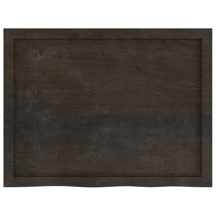 Piano Bagno Marrone Scuro 80x60x(2-4)cm Legno Massello Trattato 3156219