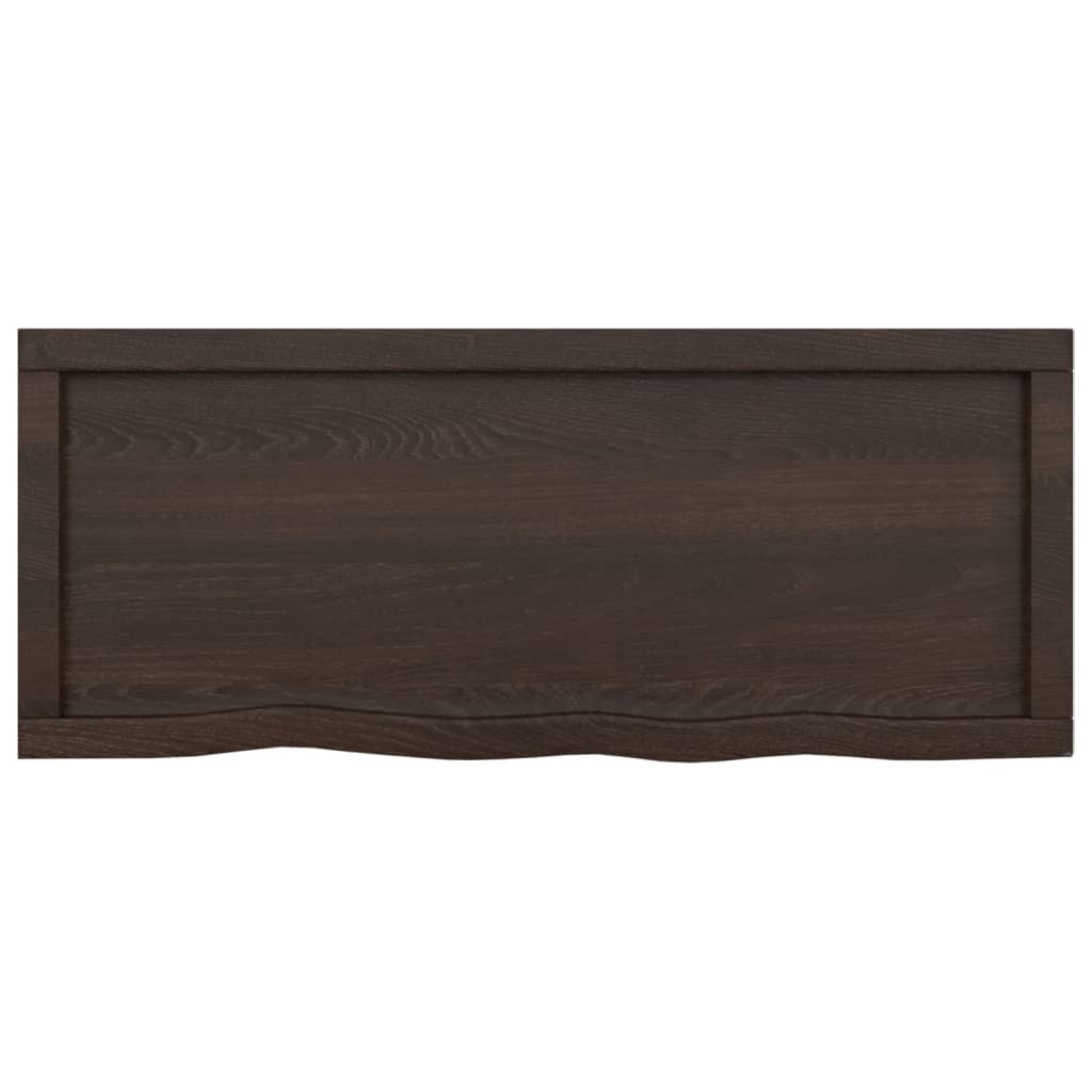 Piano Bagno Marrone Scuro 100x40x2cm Legno Massello Trattato 3156225