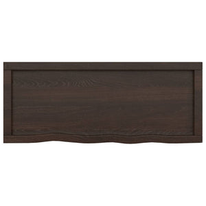 Piano Bagno Marrone Scuro 100x40x2cm Legno Massello Trattato 3156225