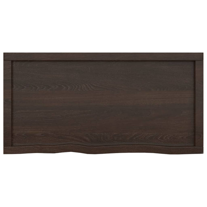 Piano Bagno Marrone Scuro 100x50x(2-4)cm Legno Trattato 3156228