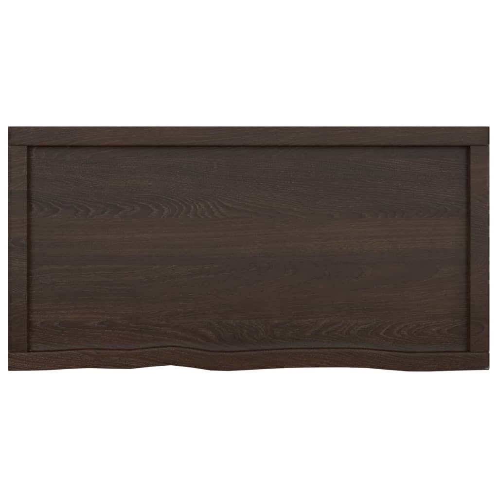 Piano Bagno Marrone Scuro 100x50x(2-4)cm Legno Trattato