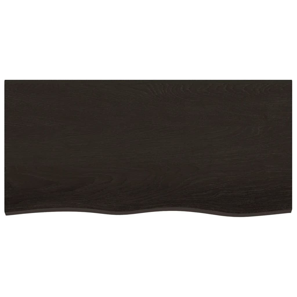 Piano Bagno Marrone Scuro 100x50x(2-6)cm Legno Trattatocod mxl 132891