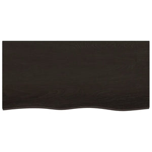 Piano Bagno Marrone Scuro 100x50x(2-6)cm Legno Trattato 3156229