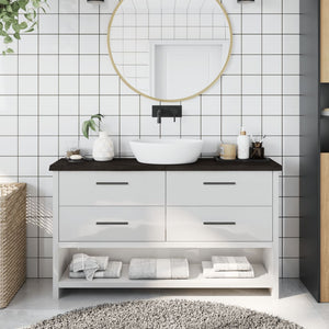 Piano Bagno Marrone Scuro 120x30x(2-4)cm Legno Trattatocod mxl 102854