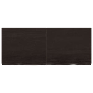 Piano Bagno Marrone Scuro 120x50x(2-4)cm Legno Trattato