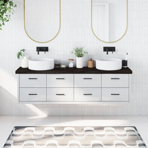 Piano Bagno Marrone Scuro 180x40x(2-6)cm Legno Trattatocod mxl 119844