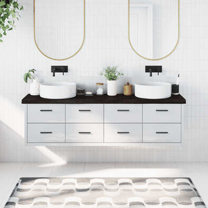 Piano Bagno Marrone Scuro 180x40x(2-6)cm Legno Trattato 3156260