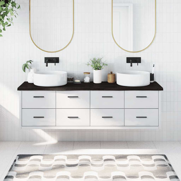 Piano Bagno Marrone Scuro 180x50x(2-4)cm Legno Trattato 3156261