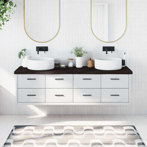 Piano Bagno Marrone Scuro 180x50x(2-6)cm Legno Trattato 3156262