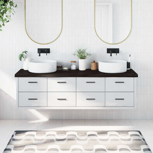 Piano Bagno Marrone Scuro 180x50x(2-6)cm Legno Trattato 3156262