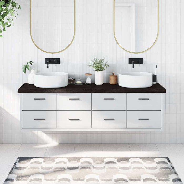 Piano Bagno Marrone Scuro 180x50x(2-6)cm Legno Trattato 3156262