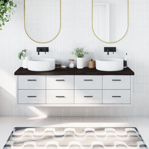 Piano Bagno Marrone Scuro 180x50x(2-6)cm Legno Trattatocod mxl 119849