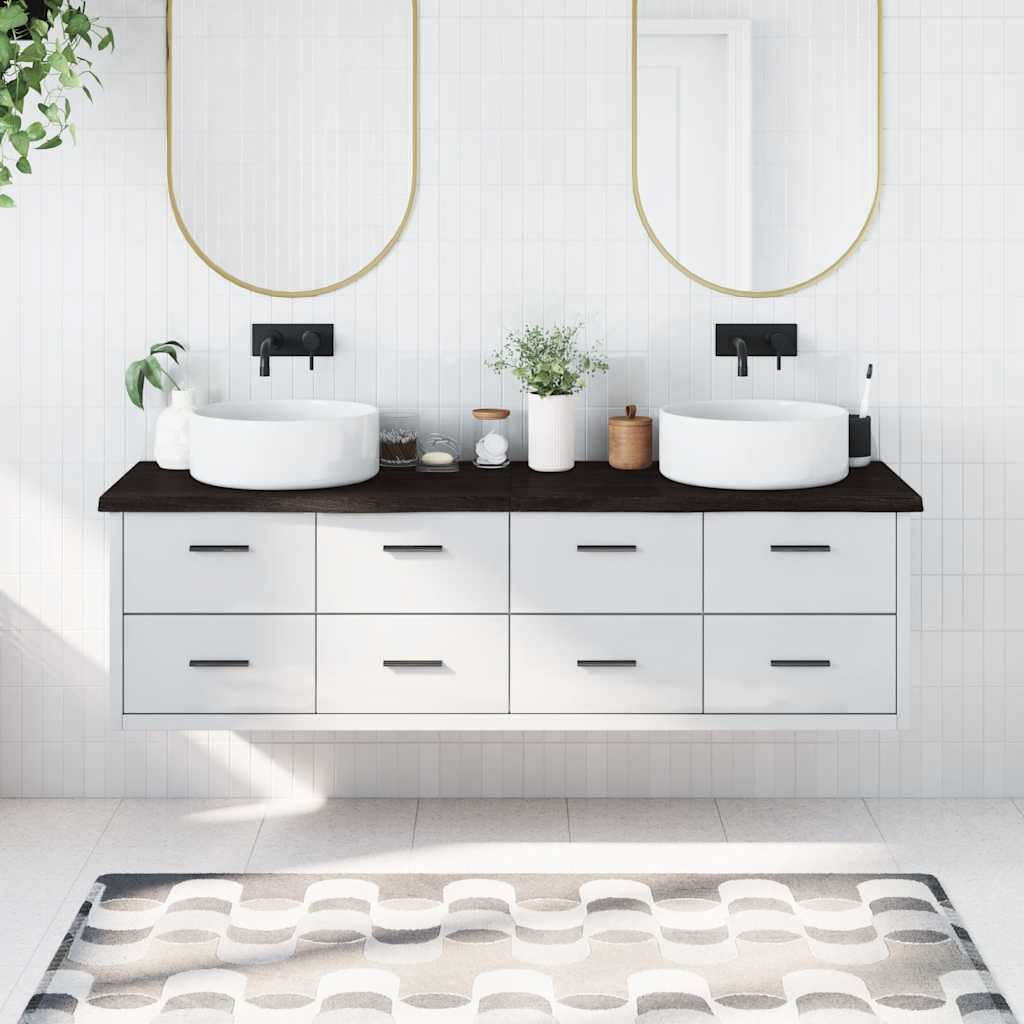 Piano Bagno Marrone Scuro 180x60x(2-4))cm Legno Trattato 3156263