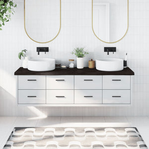 Piano Bagno Marrone Scuro 180x60x(2-6)cm Legno Trattatocod mxl 71884