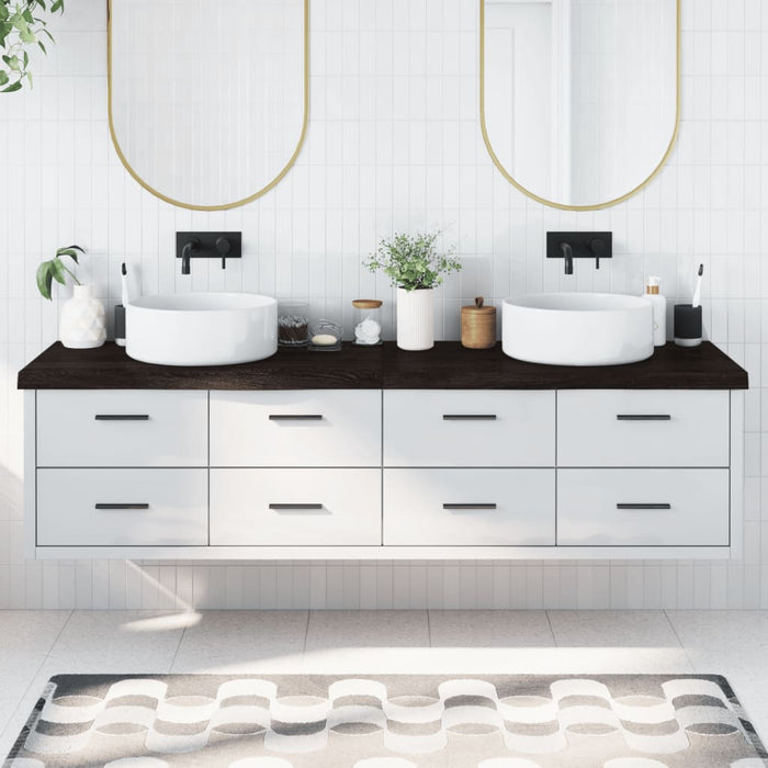 Piano Bagno Marrone Scuro 200x60x(2-6)cm Legno Trattatocod mxl 71870