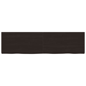 Piano Bagno Marrone Scuro 220x60x(2-6) cm Legno Trattato
