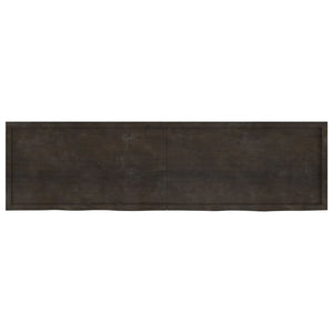 Piano Bagno Marrone Scuro 220x60x(2-6) cm Legno Trattato