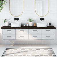 Piano Bagno Marrone Scuro 220x60x(2-6) cm Legno Trattato