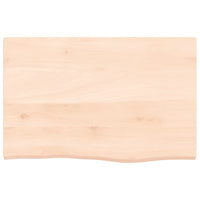 Piano per Tavolo 60x40x2 cm in Rovere Massello Non Trattato