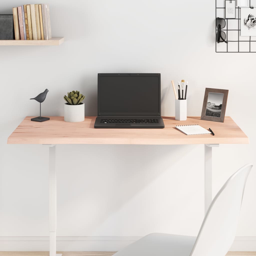 Piano per Tavolo 100x50x2 cm in Rovere Massello Non Trattato 3156302