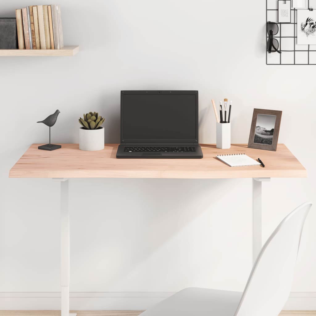 Piano per Tavolo 100x60x2 cm in Rovere Massello Non Trattato 3156305