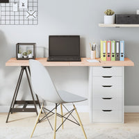 Piano per Tavolo 140x40x(2-4)cm in Rovere Massello Non Trattatocod mxl 72812