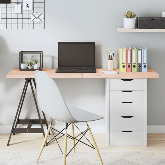 Piano per Tavolo 140x40x(2-4)cm in Rovere Massello Non Trattatocod mxl 72812