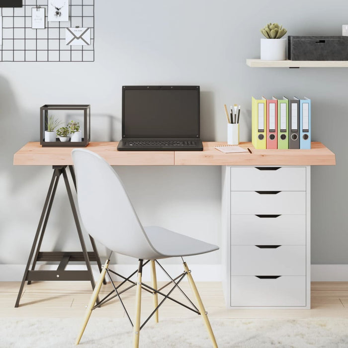 Piano per Tavolo 140x50x(2-6)cm in Rovere Massello Non Trattatocod mxl 96813