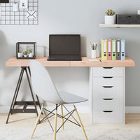 Piano per Tavolo 140x60x(2-6)cm in Rovere Massello Non Trattatocod mxl 120734