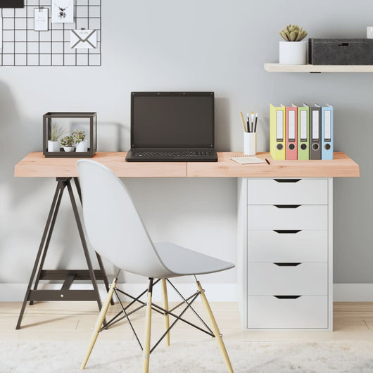 Piano per Tavolo 140x60x(2-6)cm in Rovere Massello Non Trattatocod mxl 120734